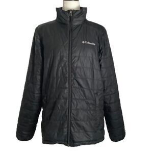 COLUMBIA‎ UNISEX BLACK OMNI HEAT ZIP UP JACKET SZ S